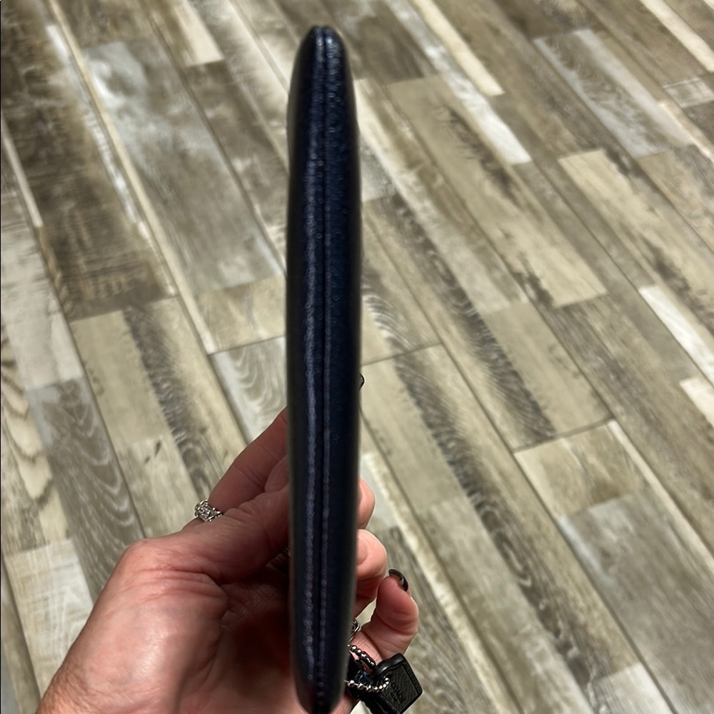 Coach Navy Blue Textured Wristlet - Picture 5 of 7